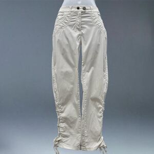 Fleur de Sel White Lace Up Capri Pants Y2K Boho Cropped Retro Boho Fairycore